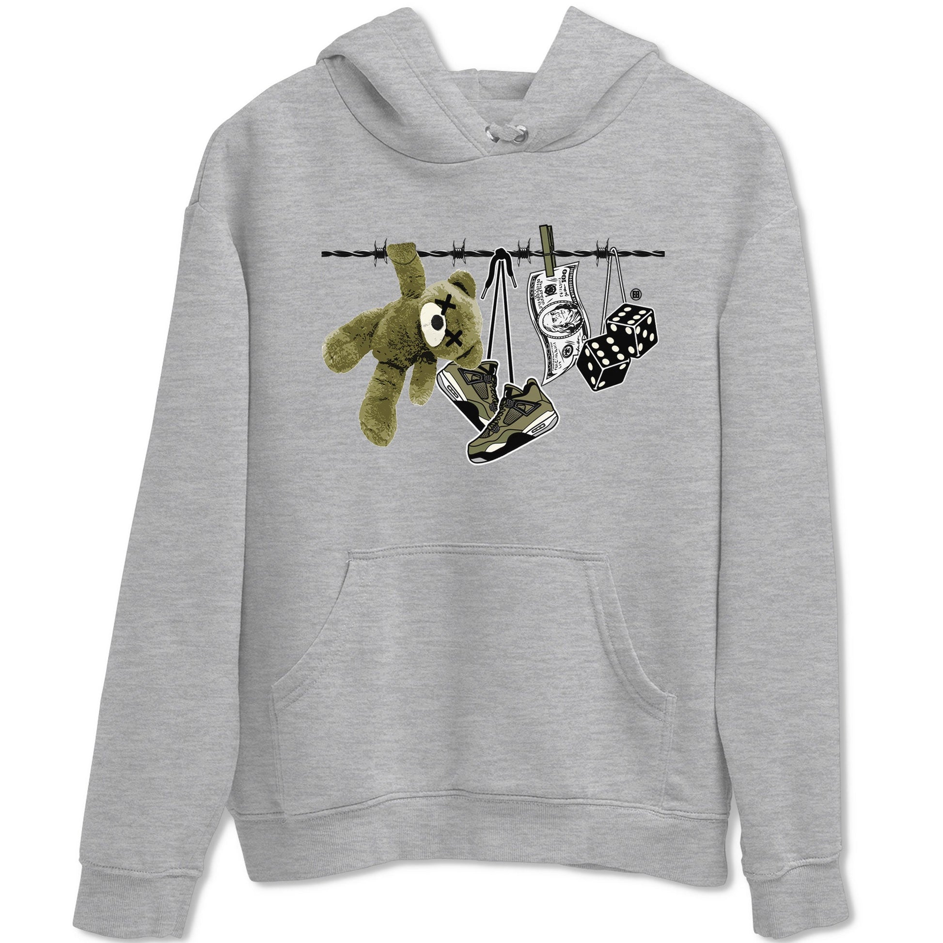 4s Medium Olive shirt to match jordans Clothesline sneaker tees Air Jordan 4 Medium Olive SNRT Sneaker Tees Casual Crew Neck T-Shirt Unisex Heather Grey 2 T-Shirt
