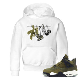 4s Medium Olive shirt to match jordans Clothesline sneaker tees Air Jordan 4 Medium Olive SNRT Sneaker Tees Casual Crew Neck T-Shirt Baby Toddler White 1 T-Shirt
