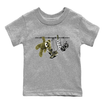 4s Medium Olive shirt to match jordans Clothesline sneaker tees Air Jordan 4 Medium Olive SNRT Sneaker Tees Casual Crew Neck T-Shirt Baby Toddler Heather Grey 2 T-Shirt