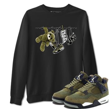 4s Medium Olive shirt to match jordans Clothesline sneaker tees Air Jordan 4 Medium Olive SNRT Sneaker Tees Casual Crew Neck T-Shirt Unisex Black 1 T-Shirt