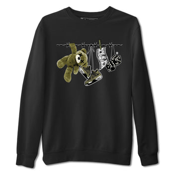 4s Medium Olive shirt to match jordans Clothesline sneaker tees Air Jordan 4 Medium Olive SNRT Sneaker Tees Casual Crew Neck T-Shirt Unisex Black 2 T-Shirt