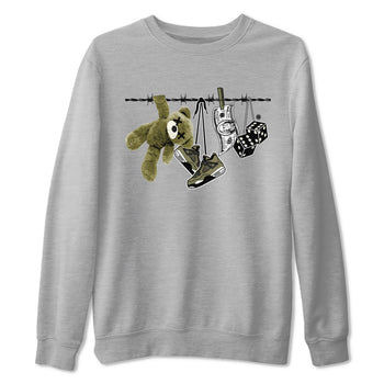 4s Medium Olive shirt to match jordans Clothesline sneaker tees Air Jordan 4 Medium Olive SNRT Sneaker Tees Casual Crew Neck T-Shirt Unisex Heather Grey 2 T-Shirt