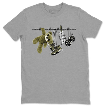 4s Medium Olive shirt to match jordans Clothesline sneaker tees Air Jordan 4 Medium Olive SNRT Sneaker Tees Casual Crew Neck T-Shirt Unisex Heather Grey 2 T-Shirt