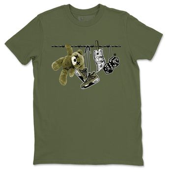 4s Medium Olive shirt to match jordans Clothesline sneaker tees Air Jordan 4 Medium Olive SNRT Sneaker Tees Casual Crew Neck T-Shirt Unisex Military Green 2 T-Shirt