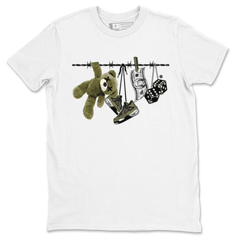 4s Medium Olive shirt to match jordans Clothesline sneaker tees Air Jordan 4 Medium Olive SNRT Sneaker Tees Casual Crew Neck T-Shirt Unisex White 2 T-Shirt