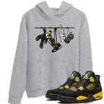 Air Jordan 4 Thunder Sneaker Match Tees Clothesline Sneaker Tees Thunder 4s T-Shirt Unisex Shirts Heather Grey 1