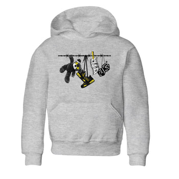 Air Jordan 4 Thunder Sneaker Match Tees Clothesline Sneaker Tees Thunder 4s T-Shirt Kids Shirts Heather Grey 2