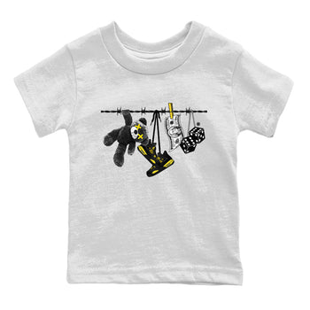Air Jordan 4 Thunder Sneaker Match Tees Clothesline Sneaker Tees Thunder 4s T-Shirt Kids Shirts White 2