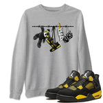 Air Jordan 4 Thunder Sneaker Match Tees Clothesline Sneaker Tees Thunder 4s T-Shirt Unisex Shirts Heather Grey 1