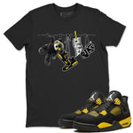 Air Jordan 4 Thunder Sneaker Match Tees Clothesline Sneaker Tees Thunder 4s T-Shirt Unisex Shirts Black 1