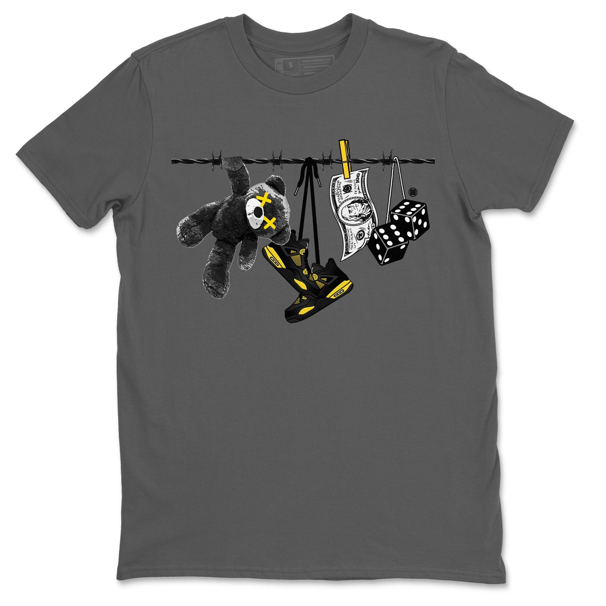 Air Jordan 4 Thunder Sneaker Match Tees Clothesline Sneaker Tees Thunder 4s T-Shirt Unisex Shirts Cool Grey 2