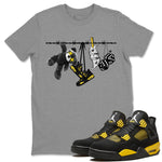 Air Jordan 4 Thunder Sneaker Match Tees Clothesline Sneaker Tees Thunder 4s T-Shirt Unisex Shirts Heather Grey 1