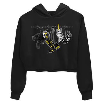 Air Jordan 4 Thunder Sneaker Match Tees Clothesline Sneaker Tees Thunder 4s T-Shirt Women's Shirts Black 2