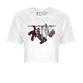 Air Jordan 5 Burgundy Sneaker Match Tees Clothesline Sneaker Tees 5s Burgundy Sneaker Release Tees Women's Shirts White 2
