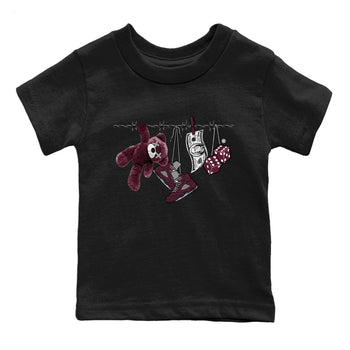 Air Jordan 5 Burgundy Sneaker Match Tees Clothesline Sneaker Tees 5s Burgundy Sneaker Release Tees Kids Shirts Black 2