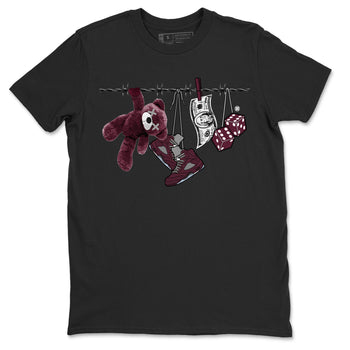 Air Jordan 5 Burgundy Sneaker Match Tees Clothesline Sneaker Tees 5s Burgundy Sneaker Release Tees Unisex Shirts Black 2