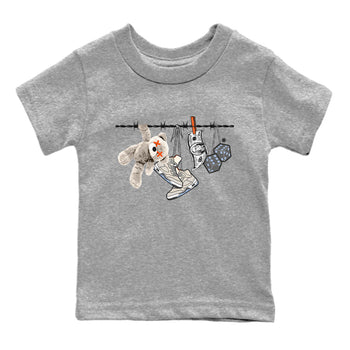 Air Jordan 5 Craft Sneaker Match Tees Clothesline Sneaker Tees Air Jordan 5 Retro Craft Tees Kids Shirts Heather Grey 2