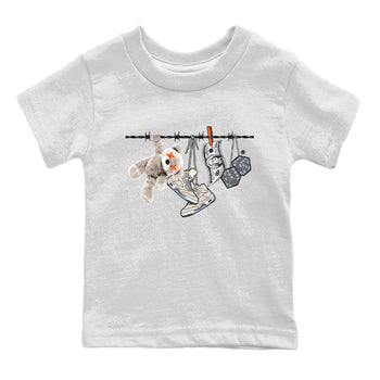 Air Jordan 5 Craft Sneaker Match Tees Clothesline Sneaker Tees Air Jordan 5 Retro Craft Tees Kids Shirts White 2