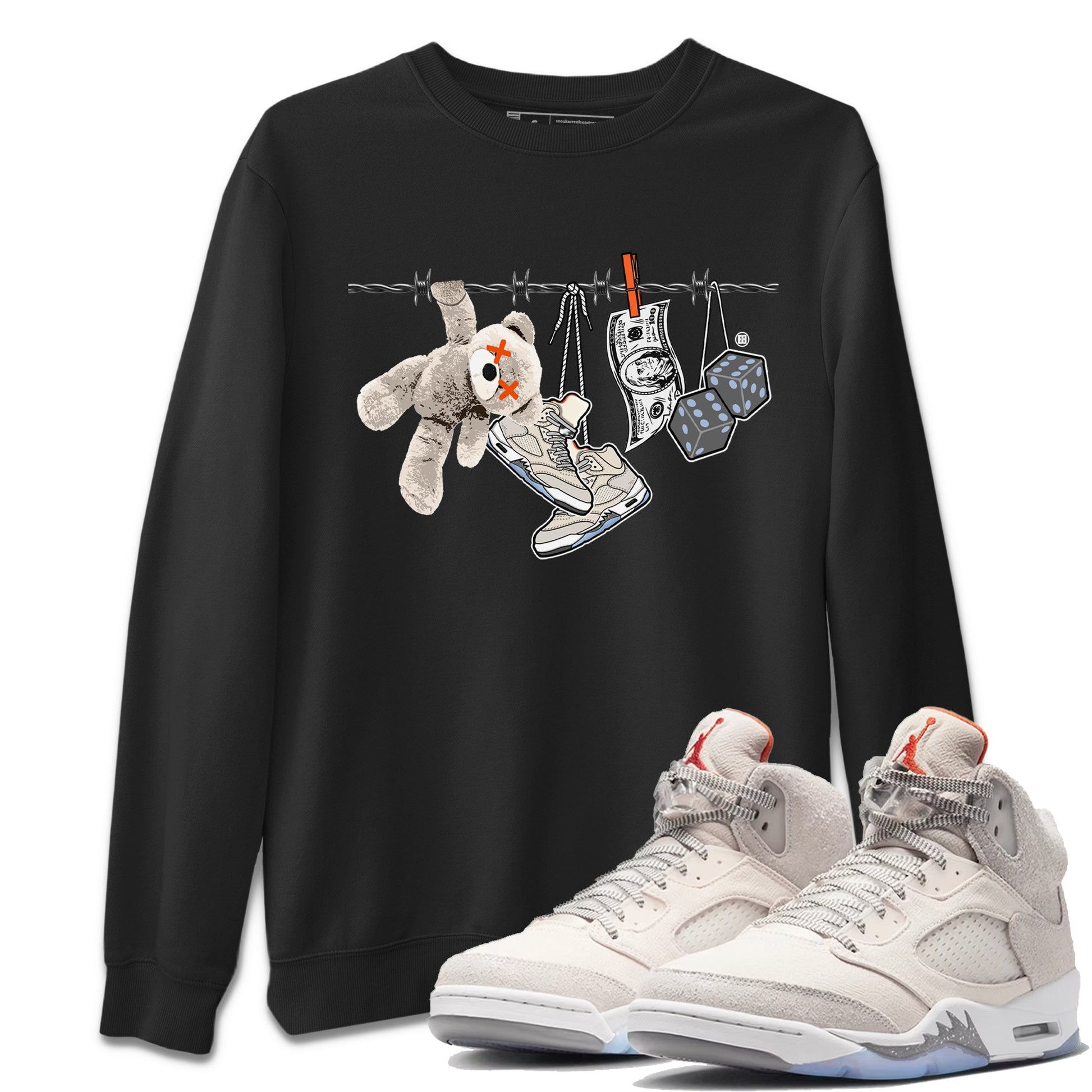 Air Jordan 5 Craft Sneaker Match Tees Clothesline Sneaker Tees Air Jordan 5 Retro Craft Tees Unisex Shirts Black 1