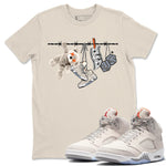 Air Jordan 5 Craft Sneaker Match Tees Clothesline Sneaker Tees Air Jordan 5 Retro Craft Tees Unisex Shirts Natural 1
