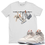 Air Jordan 5 Craft Sneaker Match Tees Clothesline Sneaker Tees Air Jordan 5 Retro Craft Tees Unisex Shirts White 1