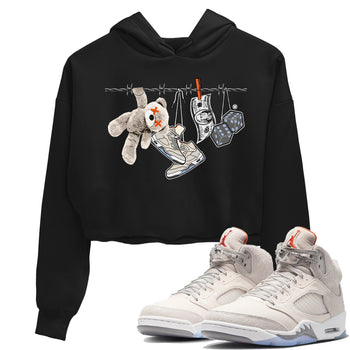 Air Jordan 5 Craft Sneaker Match Tees Clothesline Sneaker Tees Air Jordan 5 Retro Craft Tees Women's Shirts Black 1