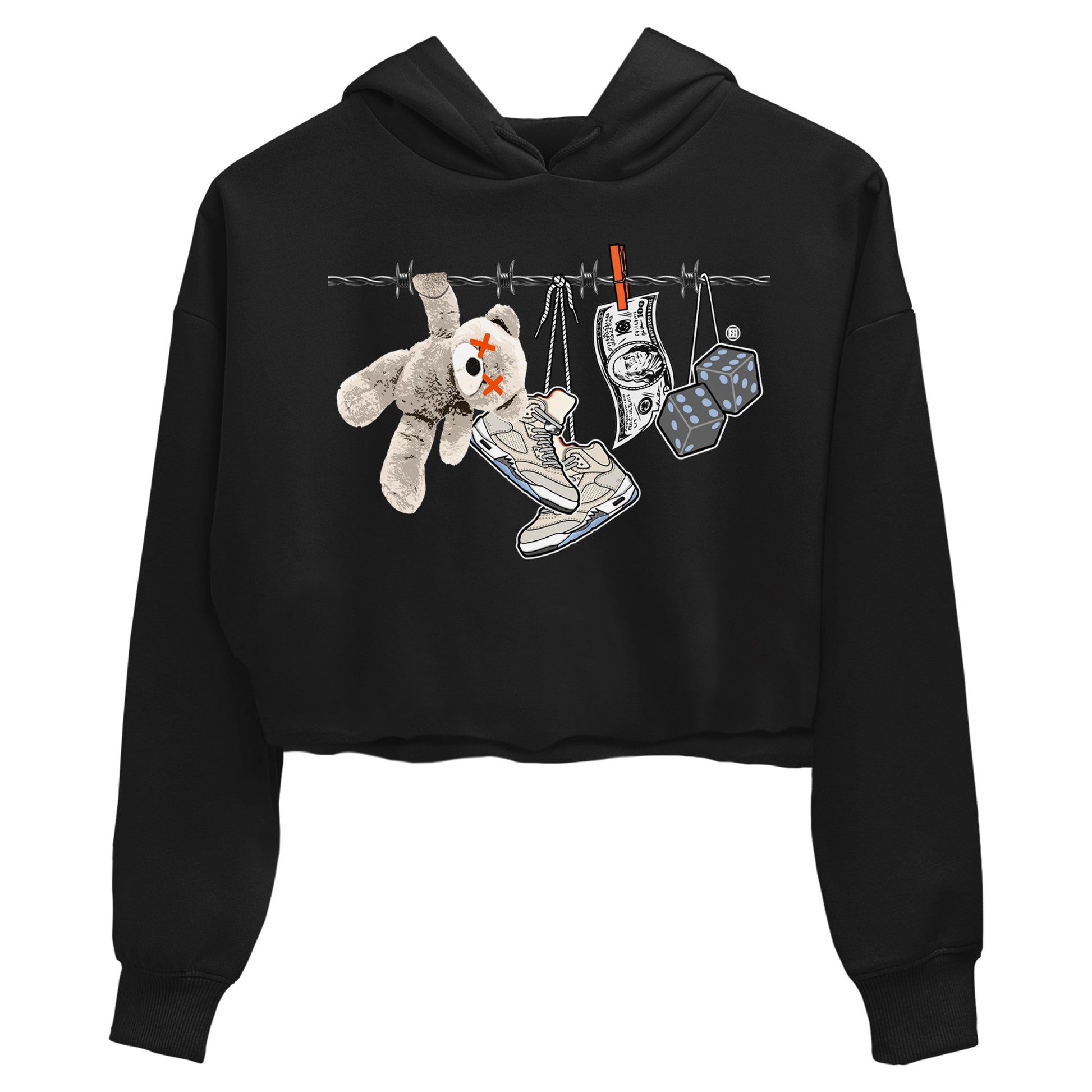 Air Jordan 5 Craft Sneaker Match Tees Clothesline Sneaker Tees Air Jordan 5 Retro Craft Tees Women's Shirts Black 2