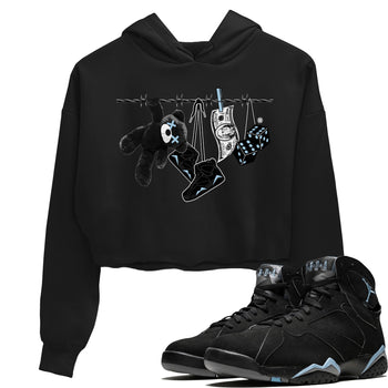 Air Jordan 7 Chambray Sneaker Match Tees Clothesline Sneaker Tees AJ7 Chambray SNRT Sneaker Release Tees Women's Shirts Black 1
