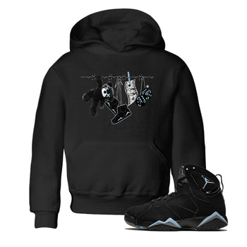 Air Jordan 7 Chambray Sneaker Match Tees Clothesline Sneaker Tees AJ7 Chambray SNRT Sneaker Release Tees Kids Shirts Black 1