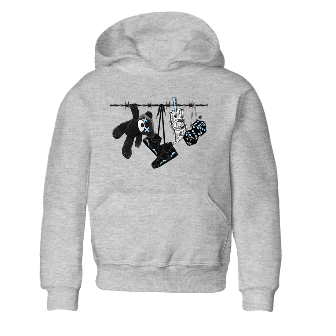 Air Jordan 7 Chambray Sneaker Match Tees Clothesline Sneaker Tees AJ7 Chambray SNRT Sneaker Release Tees Kids Shirts Heather Grey 2