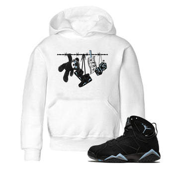 Air Jordan 7 Chambray Sneaker Match Tees Clothesline Sneaker Tees AJ7 Chambray SNRT Sneaker Release Tees Kids Shirts White 1