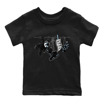 Air Jordan 7 Chambray Sneaker Match Tees Clothesline Sneaker Tees AJ7 Chambray SNRT Sneaker Release Tees Kids Shirts Black 2