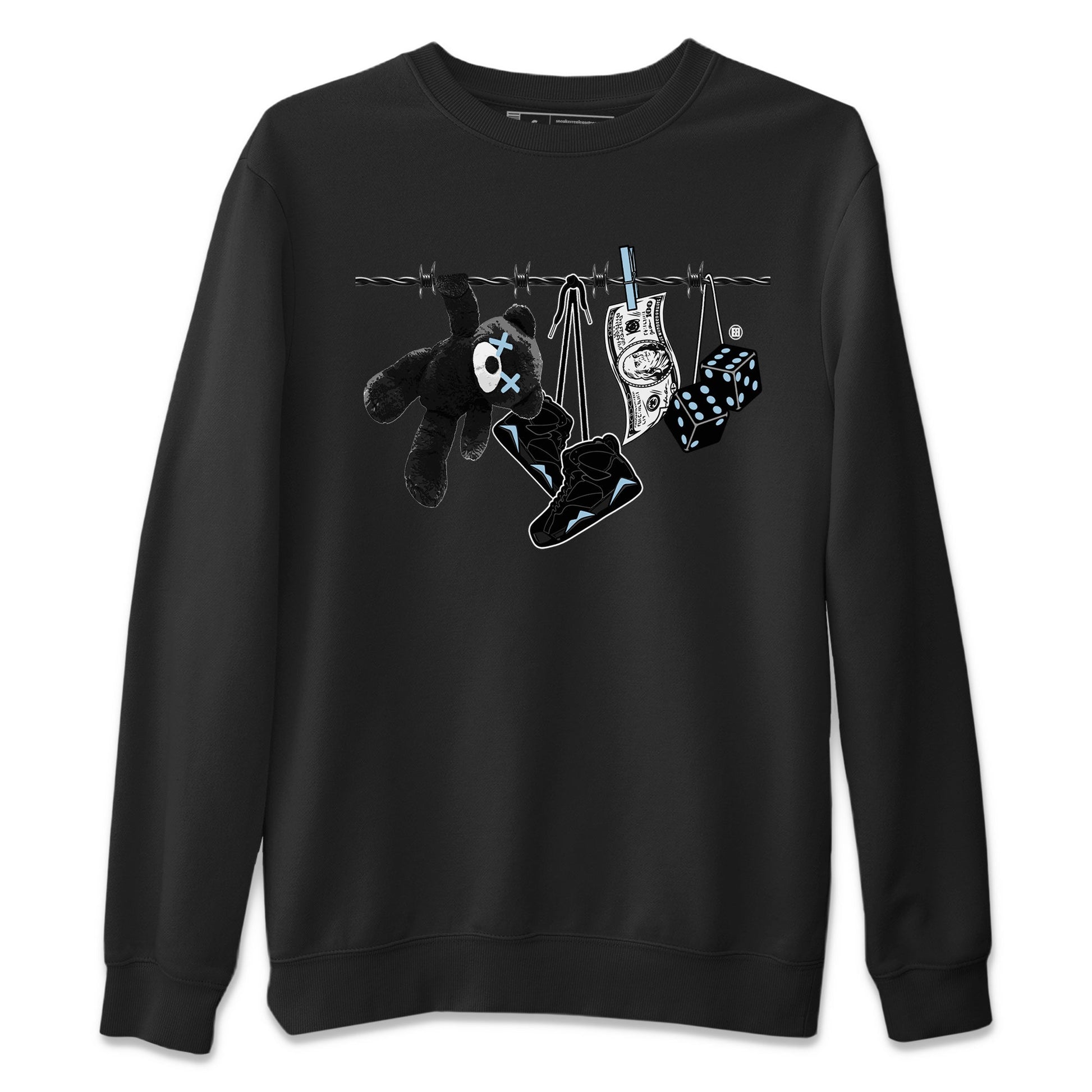 Air Jordan 7 Chambray Sneaker Match Tees Clothesline Sneaker Tees AJ7 Chambray SNRT Sneaker Release Tees Unisex Shirts Black 2