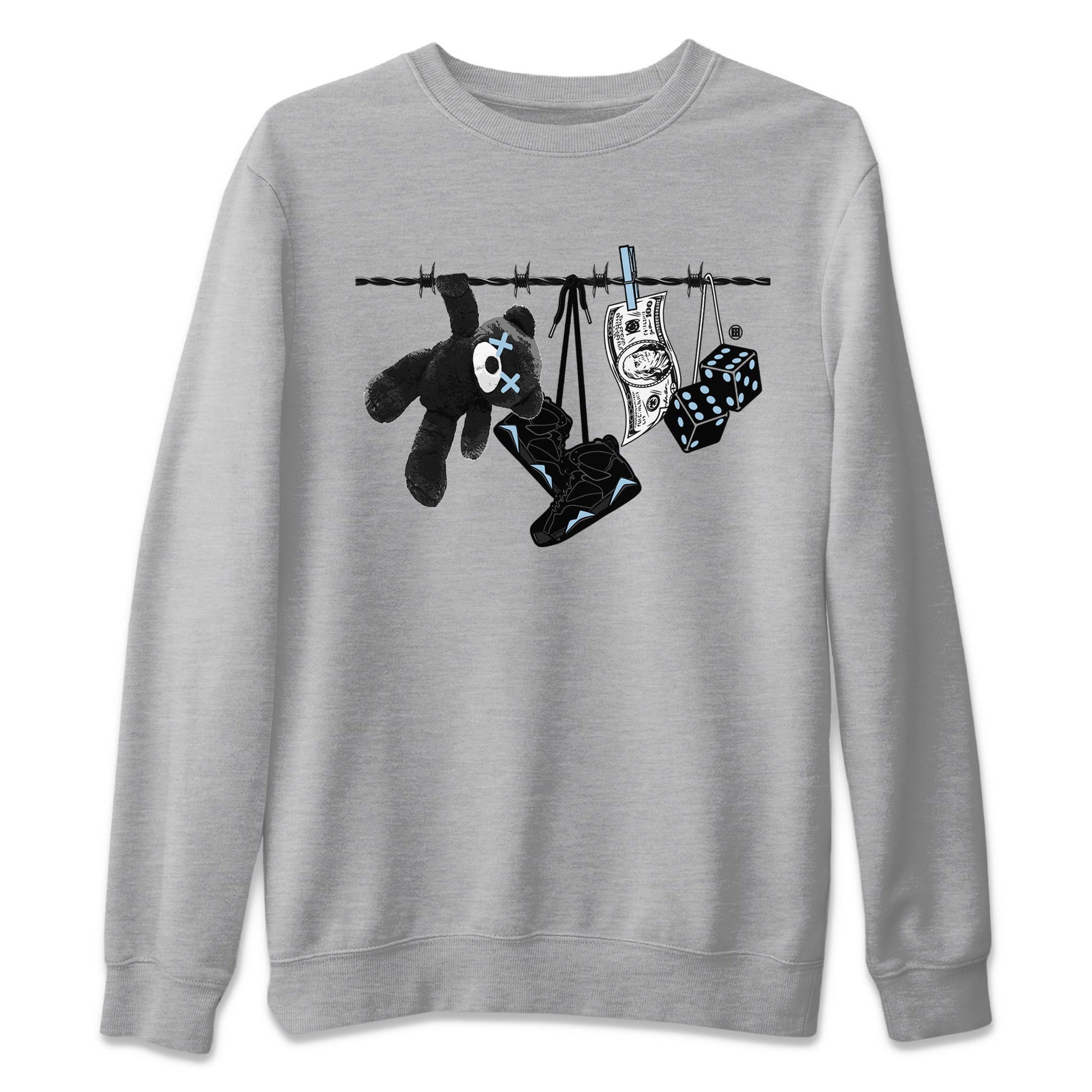 Air Jordan 7 Chambray Sneaker Match Tees Clothesline Sneaker Tees AJ7 Chambray SNRT Sneaker Release Tees Unisex Shirts Heather Grey 2