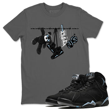 Air Jordan 7 Chambray Sneaker Match Tees Clothesline Sneaker Tees AJ7 Chambray SNRT Sneaker Release Tees Unisex Shirts Cool Grey 1
