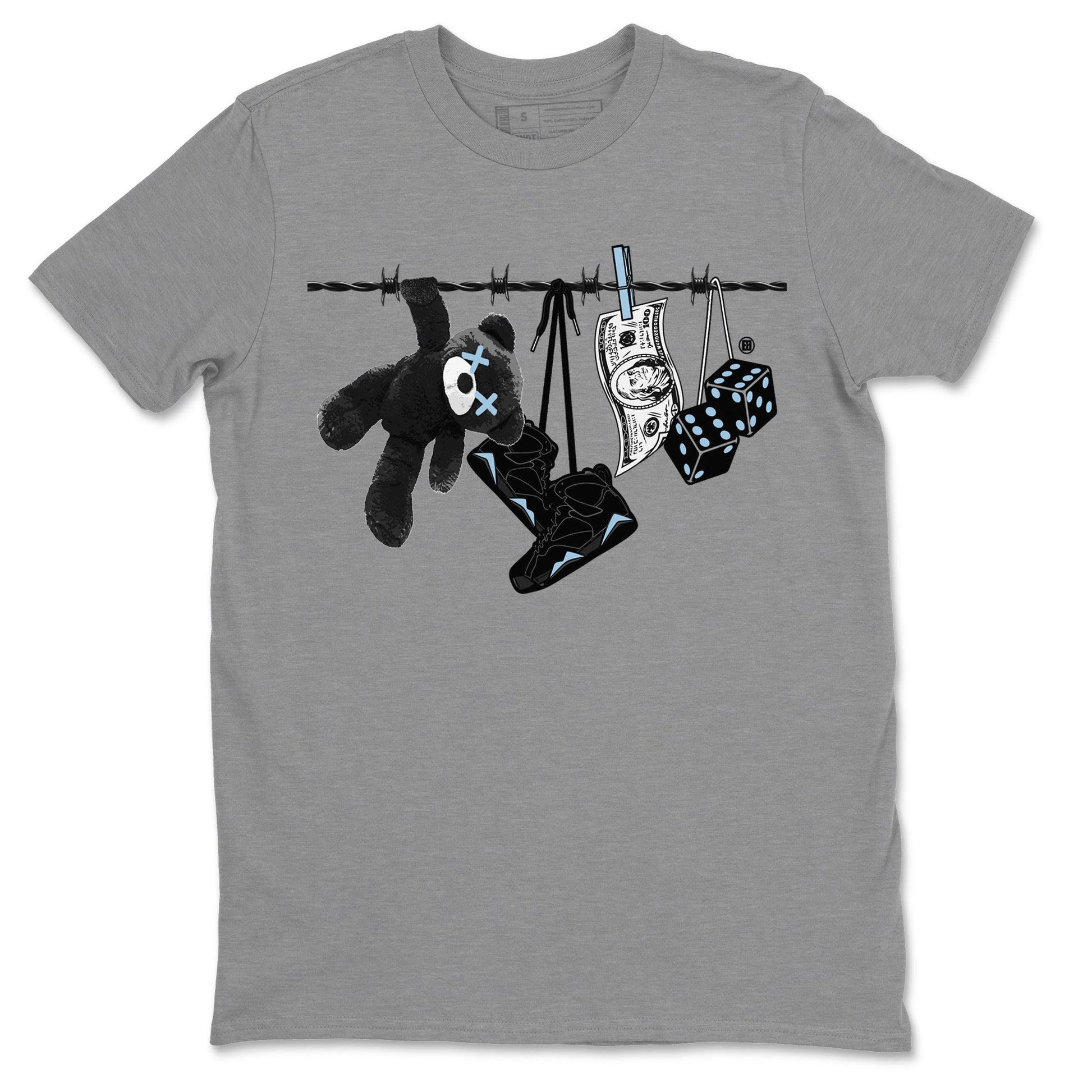 Air Jordan 7 Chambray Sneaker Match Tees Clothesline Sneaker Tees AJ7 Chambray SNRT Sneaker Release Tees Unisex Shirts Heather Grey 2