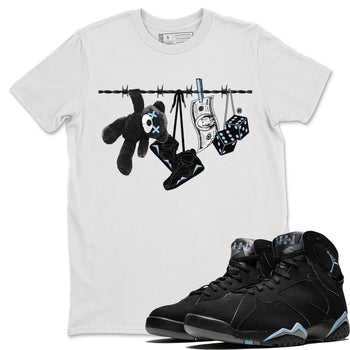 Air Jordan 7 Chambray Sneaker Match Tees Clothesline Sneaker Tees AJ7 Chambray SNRT Sneaker Release Tees Unisex Shirts White 1