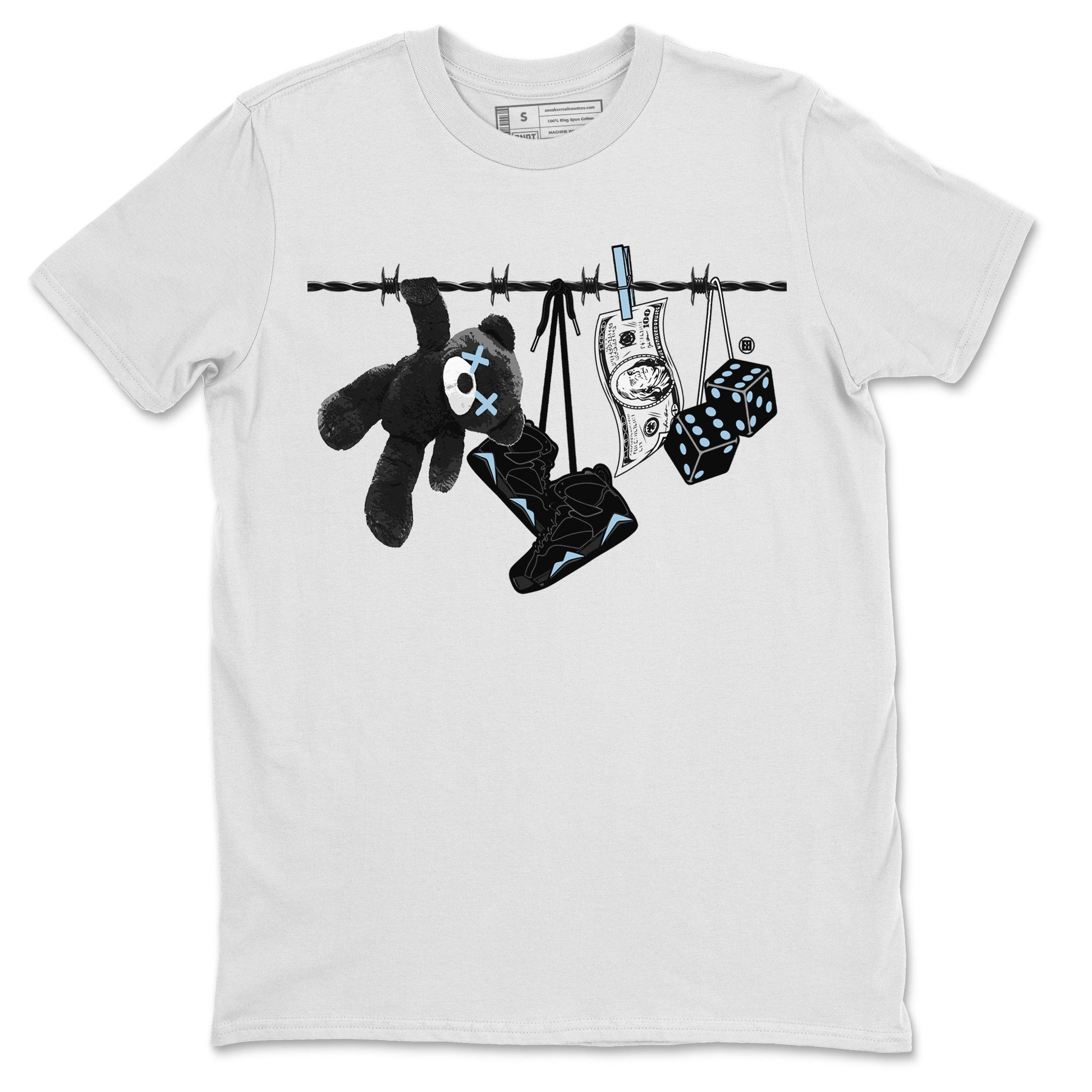 Air Jordan 7 Chambray Sneaker Match Tees Clothesline Sneaker Tees AJ7 Chambray SNRT Sneaker Release Tees Unisex Shirts White 2