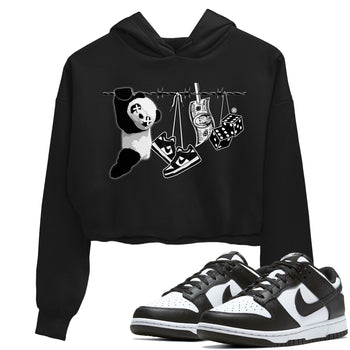 Dunk Panda shirt to match jordans Clothesline sneaker tees Dunk White Black Panda SNRT Sneaker Tees Black 1 Crop T-Shirt