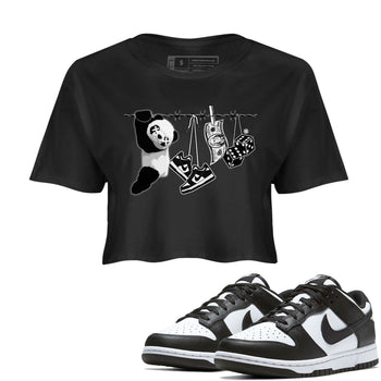 Dunk Panda shirt to match jordans Clothesline sneaker tees Dunk White Black Panda SNRT Sneaker Tees Black 1 Crop T-Shirt
