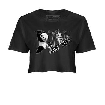 Dunk Panda shirt to match jordans Clothesline sneaker tees Dunk White Black Panda SNRT Sneaker Tees Black 2 Crop T-Shirt