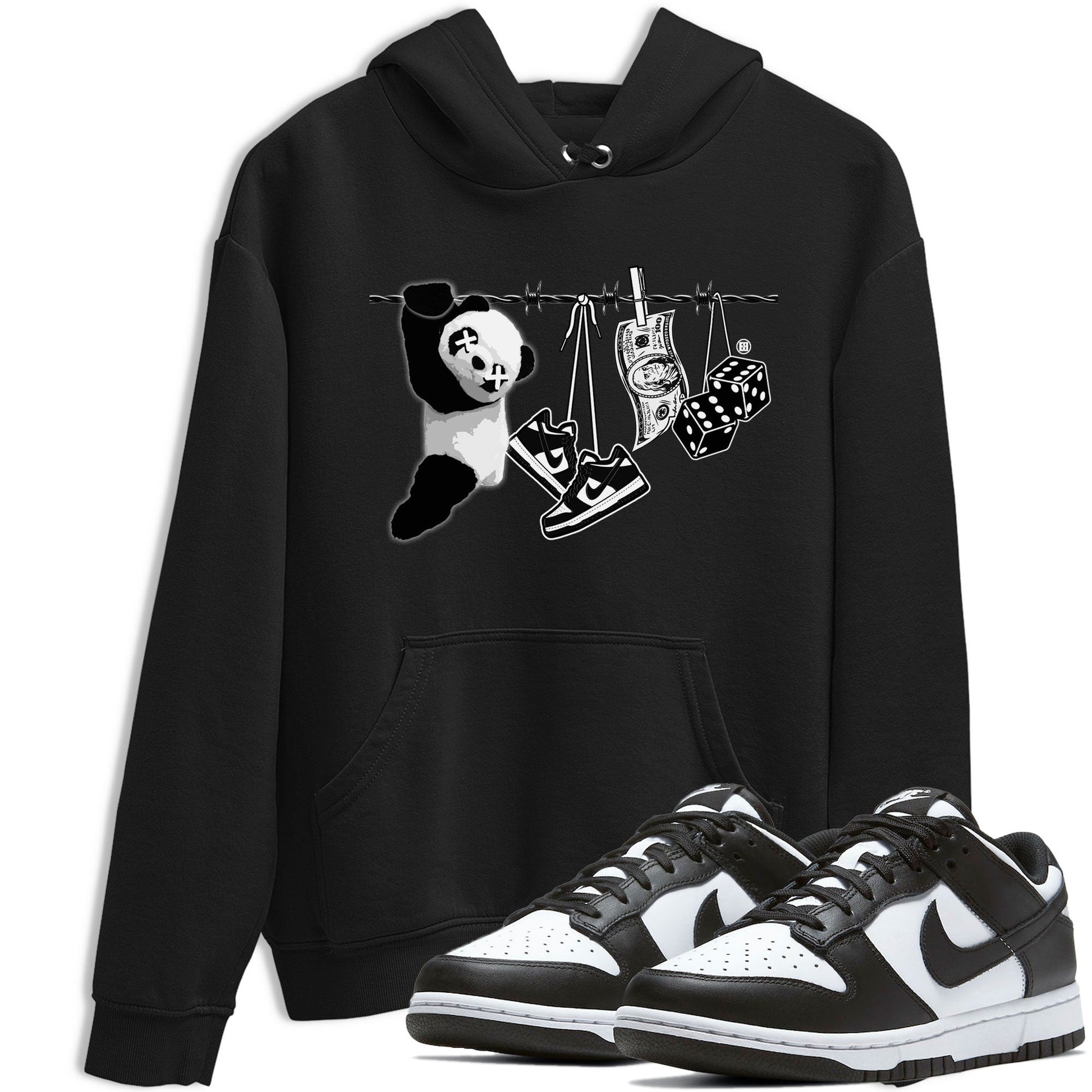 Dunk Panda shirt to match jordans Clothesline sneaker tees Dunk White Black Panda SNRT Sneaker Tees Unisex Black 1 T-Shirt