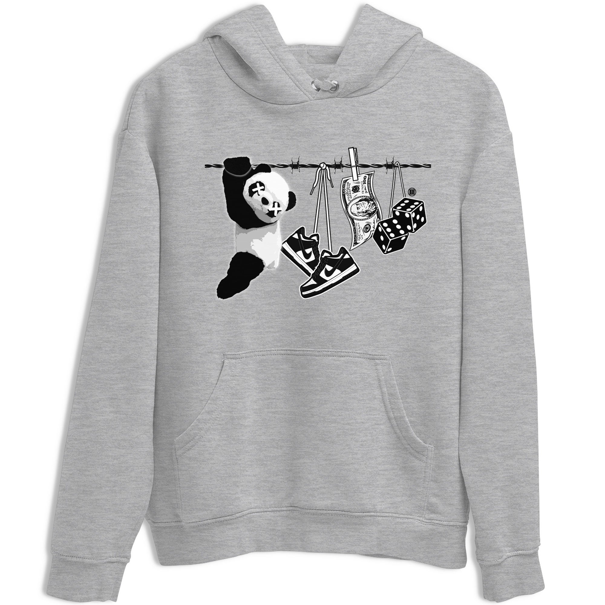 Dunk Panda shirt to match jordans Clothesline sneaker tees Dunk White Black Panda SNRT Sneaker Tees Unisex Heather Grey 2 T-Shirt