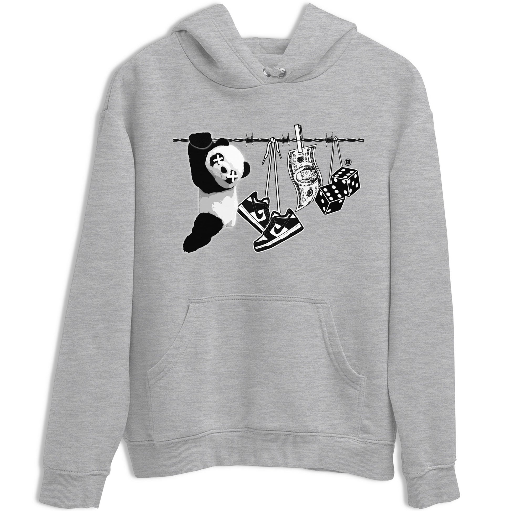 Dunk Panda shirt to match jordans Clothesline sneaker tees Dunk White Black Panda SNRT Sneaker Tees Unisex Heather Grey 2 T-Shirt