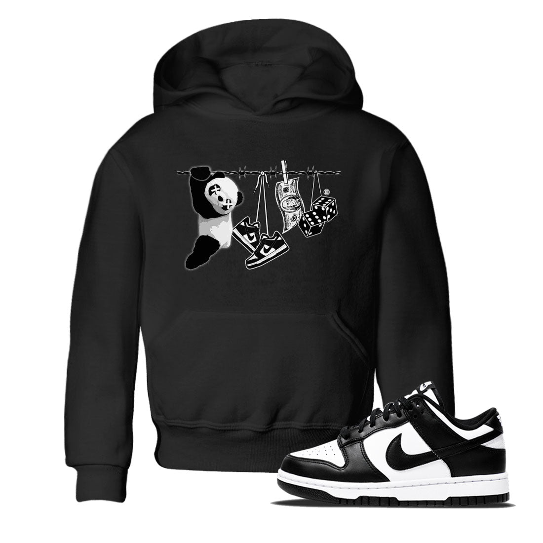 Dunk Panda shirt to match jordans Clothesline sneaker tees Dunk White Black Panda SNRT Sneaker Tees Baby Toddler Black 1 T-Shirt