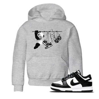 Dunk Panda shirt to match jordans Clothesline sneaker tees Dunk White Black Panda SNRT Sneaker Tees Baby Toddler Heather Grey 1 T-Shirt