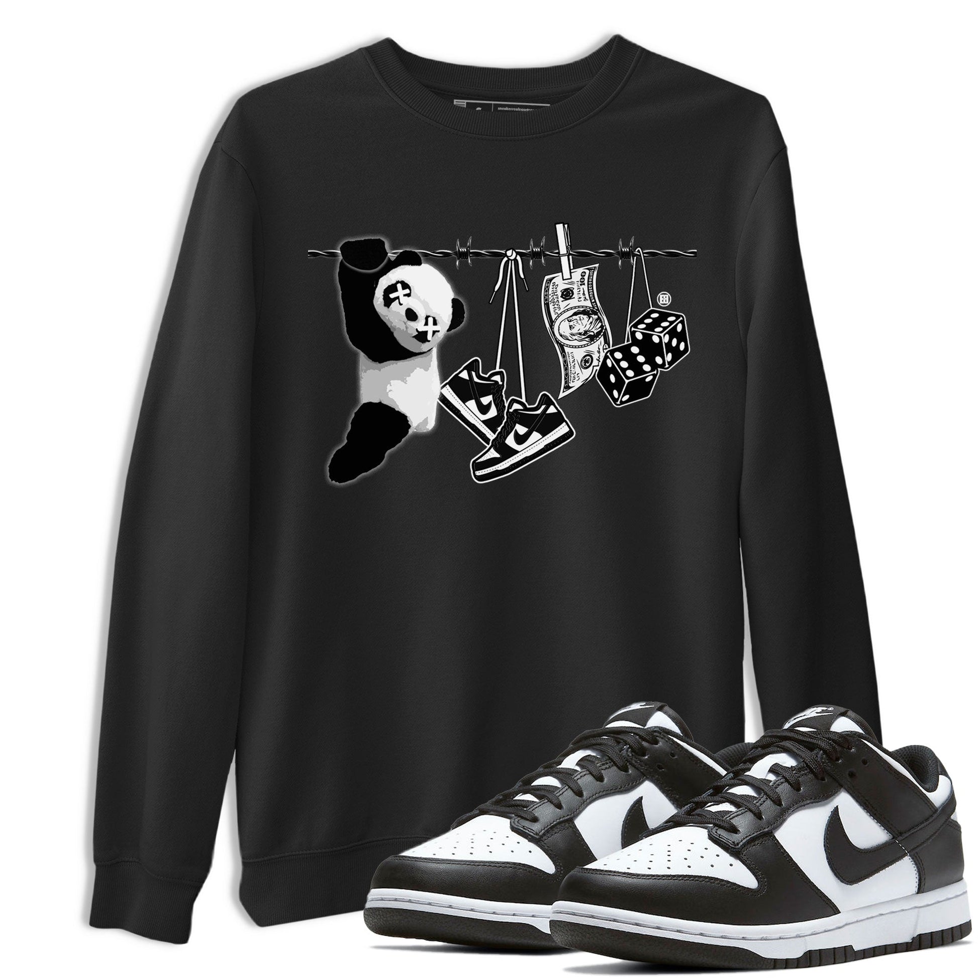 Dunk Panda shirt to match jordans Clothesline sneaker tees Dunk White Black Panda SNRT Sneaker Tees Unisex Black 1 T-Shirt