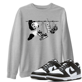 Dunk Panda shirt to match jordans Clothesline sneaker tees Dunk White Black Panda SNRT Sneaker Tees Unisex Heather Grey 1 T-Shirt