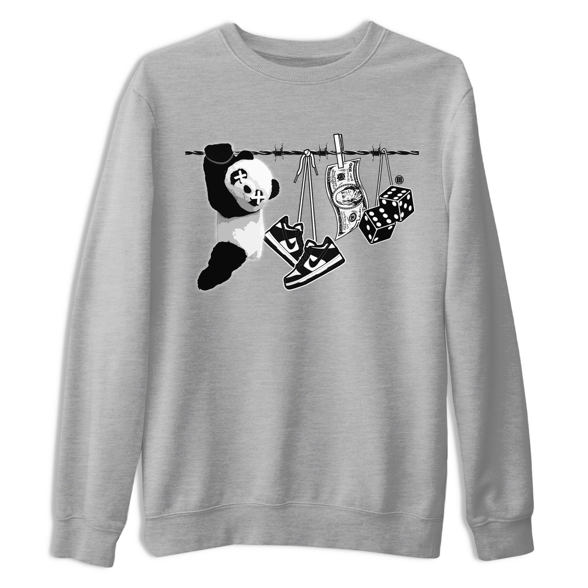 Dunk Panda shirt to match jordans Clothesline sneaker tees Dunk White Black Panda SNRT Sneaker Tees Unisex Heather Grey 2 T-Shirt