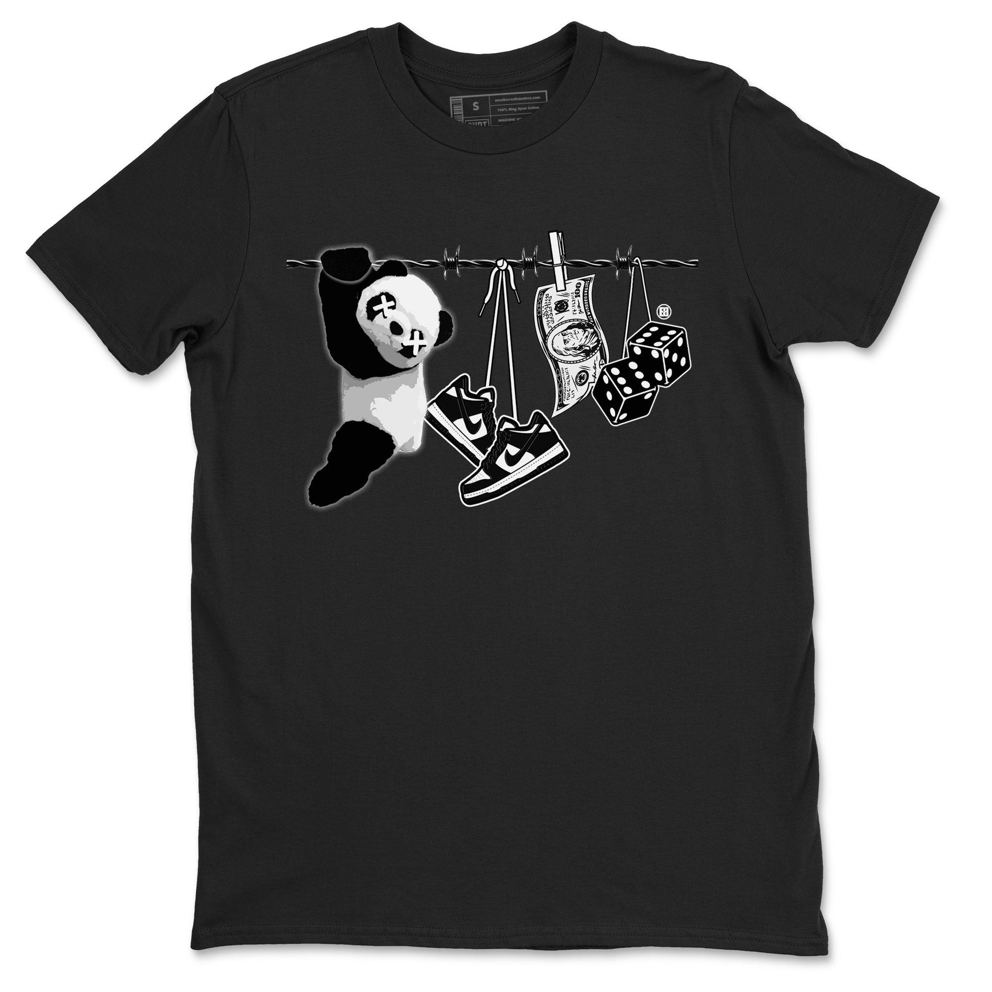 Dunk Panda shirt to match jordans Clothesline sneaker tees Dunk White Black Panda SNRT Sneaker Tees Unisex Black 2 T-Shirt